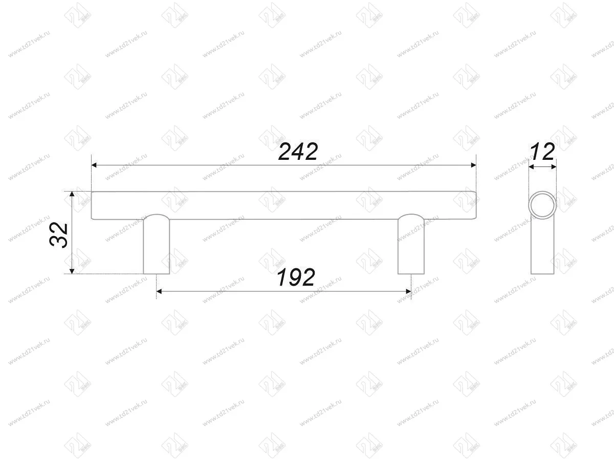 RR002BSG.5/192 Ручка-рейлинг 192 мм , сатиновое золото <10> 2