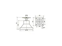 Опора "Грибок" А008/2010 d=74 h=70 (черный) siyah <250>