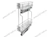 Бутылочница 150 правая (448х108х535мм) на скрытых направляющих с доводчиком, хром крашенный / двухуровневая корзина превью 2