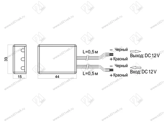 08.800.00.346 Выключатель емкостной через преграду CSS-3, 12В, max 50Вт, IP20, толщина преграды до 40мм, провод 50см без кон, 33х44х15мм, белый 2