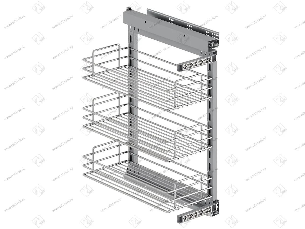 S-2791-C Бутылочница 350, Starax, 3-х ярусная, направляющие Blum Tandem, (305х470х635 мм), с доводчиком, полное выдвижение, левая 2