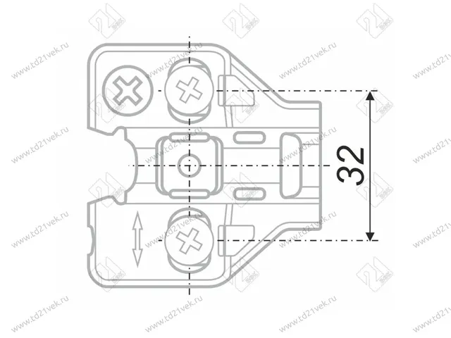 H5030 Планка с эксцентриком с евровинтом для NEO (H=0 мм) <400> 3
