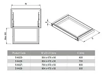 S-6425-A Выдвижная полка в базу 600 мм, экокожа, Starax (564x470x60 мм), антрацит