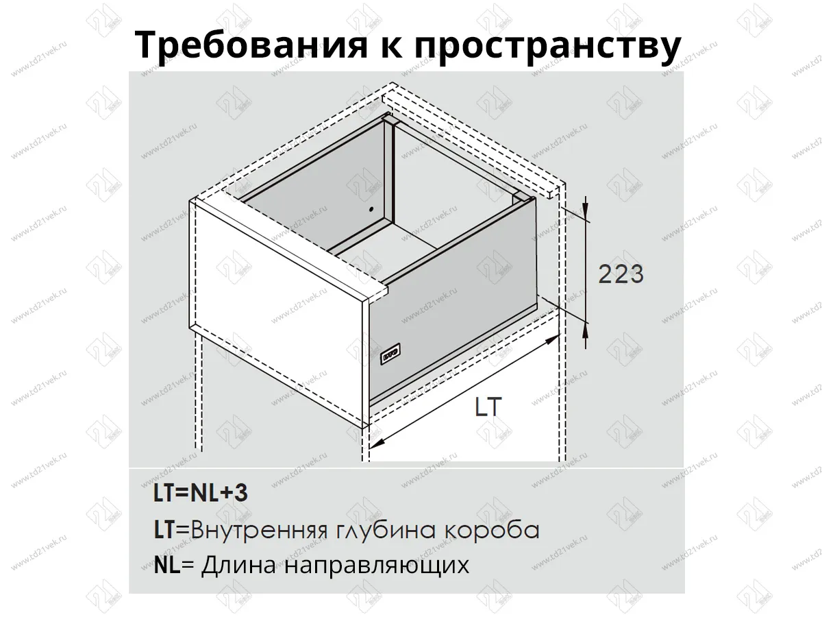 Комплект ящика Dragon-Pro, Soft-Close, L500 мм, H209 мм, нагрузка 40 кг, белый, с доводчиком 3