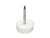 Подпятник с гвоздем d15*h24мм, Стандарт, гвоздь-2мм, белый