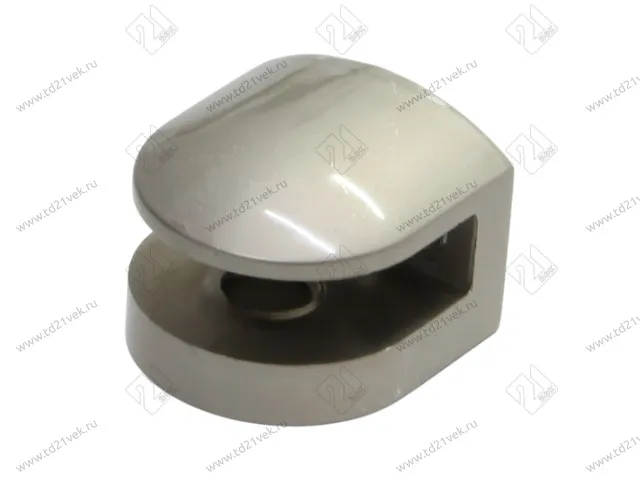 Полкодержатель для стекла  толщиной 7,6 мм, сатен, средний (24,7х24,3х15), в комплекте: пластиковый дюбель 2 шт.+ саморез 2 шт. 1