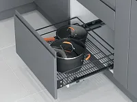 S-2343-A Выдвижная корзина с фасадным креплением в базу 450 мм, Starax, направляющие Blum Tandem, (410-430х500х160 мм)