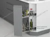S-2606-C Бутылочница 150, Starax, 45 градусов, 2-х ярусная, направляющие Blum Tandem, (106х465х495 мм), полное выдвижение, левая, хром превью 1