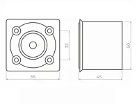 Опора регулируемая №2 (50х50х45) пластик, металлик <168>