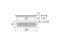 Решетка вентиляционная KK-W60800-M0, 480x60мм, серый, алюминий <25/100>