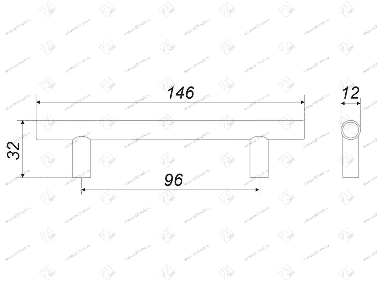 RR002CP.5/96 Ручка-рейлинг R0240/96 хром <20/160> 2