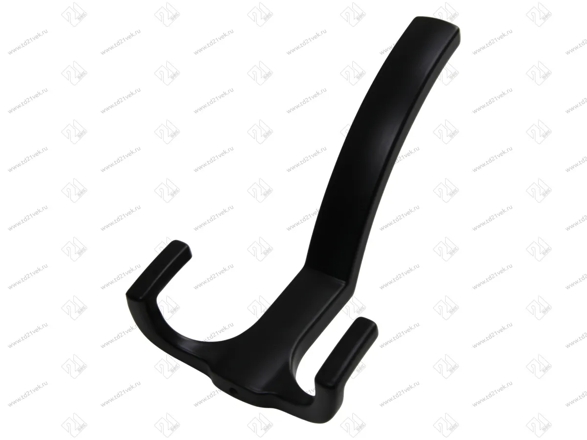 Крючок трехрожковый, черный матовый, V LORD, в комплекте: саморез 2 шт., крепёжная планка, ключ 1