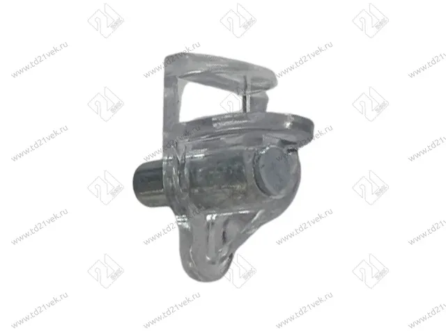 Полкодержатель для стеклянных полок, Г-образный. c упором, штифт-d5 мм,  прозрачный 2