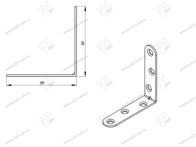 Кронштейн МК 80х80, цинк <150> 2