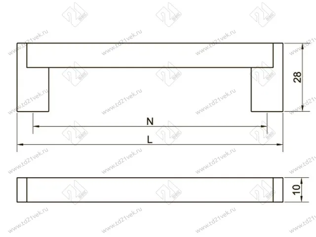 Ручка-рейлинг Оскар 14.227/96 (алюмин)<100> 2