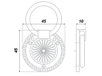 RC028AB.3 Ручка-кнопка C2820, старинная латунь <50/500>