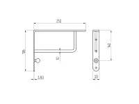 Кронштейн хромированный, сталь, прямоугольный SH-021-01 <20>