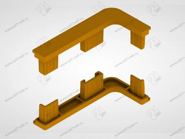 Г-образный комплект открытых заглушек (2 шт.) №17 мат.золото <10> 1