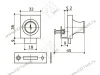 Замок №407(804) квадратный для одной стекл. двери <12/240> превью 2