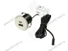 06.800.01.350 USB-розетка, врезная, 1USB-A:+1Type-C 5V/3А, встраиваемая, входное напряжение 12В, серебристый, 37х27.5мм превью 1