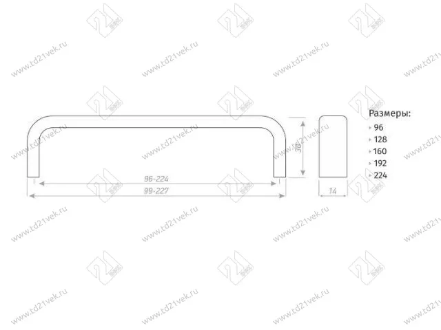Ручка-скоба 128мм (L135мм) графит 2