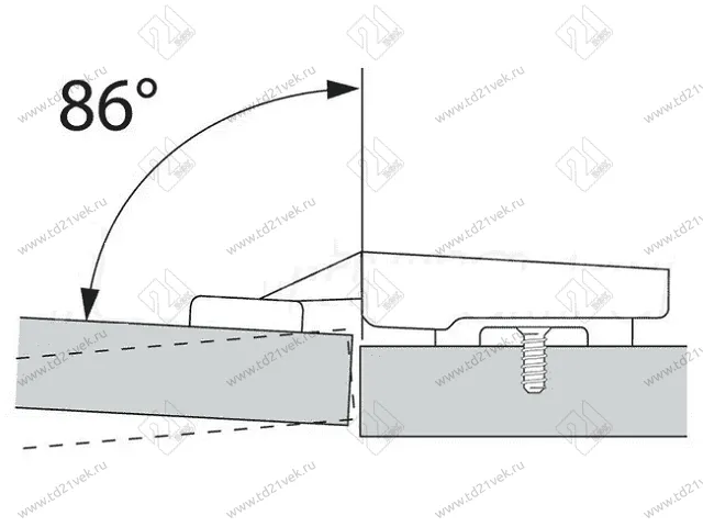 70T3553 BEGR V250 S Ограничитель на 86* угла откр. петли CLIP top BLUMOTION 110* <250> 2