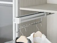 S-6724-W Вешалка для одежды, Starax, (80х460х150 мм), с доводчиком, белый