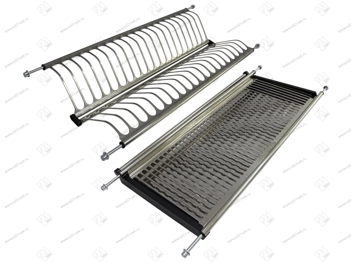 Сушилка для посуды 800мм двухуровневая, с поддоном, нержавеющая сталь (комплект посудосушителей), 1 индивидуальная упаковка 1