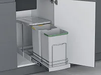 S-2392-G Система сортировки в базу 400 мм, Starax, 12+12 л, (260x440x400 мм), пластик, серый