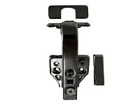 Петля угловая 90°, 48мм, планка Н=2, 3D, CLIP-ON, 2 накладки+4 самореза., с доводчиком, черный