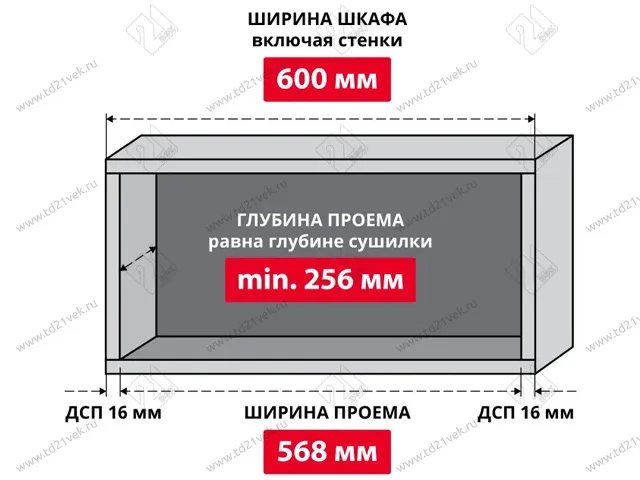 Сушка для посуды в базу 600 мм, отечественная, для ЛДСП 16мм, белый 3