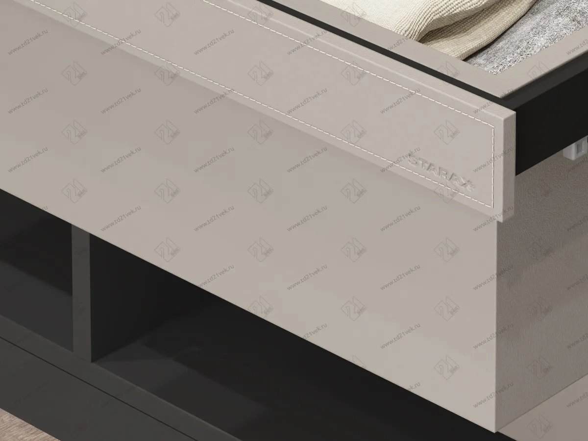 S-6432-A Ящик для хранения одежды в базу 800, экокожа, Starax (764x470x220 мм), антрацит 2