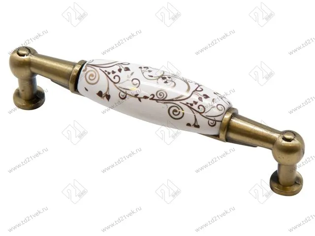SF01-04-96 BA Ручка-скоба с фарфором, 96 мм бронза <60/300> 1