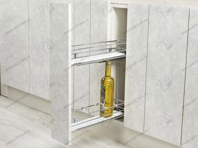 S-2477-C Бутылочница 150, Starax, 2-х ярусная, направляющие Blum Tandem, (106х475х495 мм), полное выдвижение, правая 1
