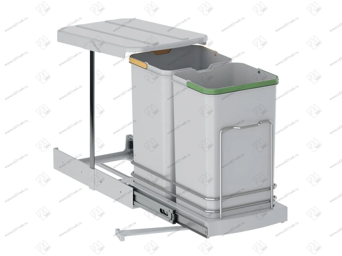 S-2392-G Система сортировки в базу 400 мм, Starax, 12+12 л, (260x440x400 мм), пластик, серый 2