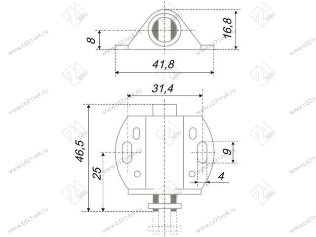 MH01/Bl Магнитный держатель для 1 стекл. фасада (черный) <250> 2