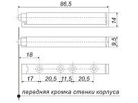 AMF10/GR Упор-защелка фасада c толкателем push-to-open, скр крепления серый <50/600>
