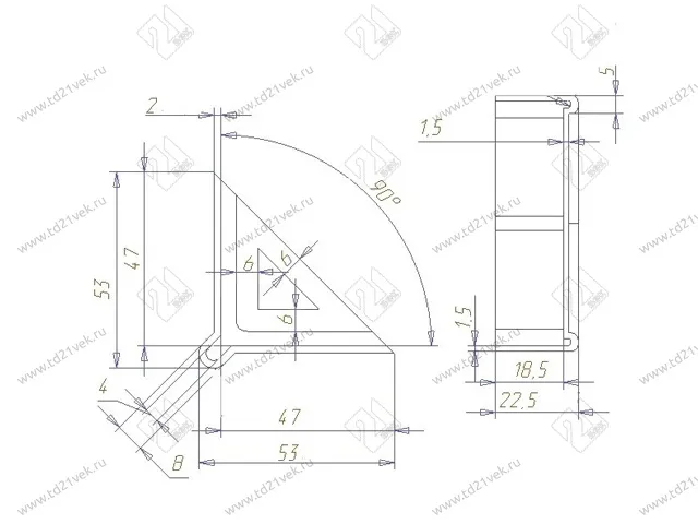 Уголок защитный пластиковый для ЛДСП 22-32 мм, черный 2