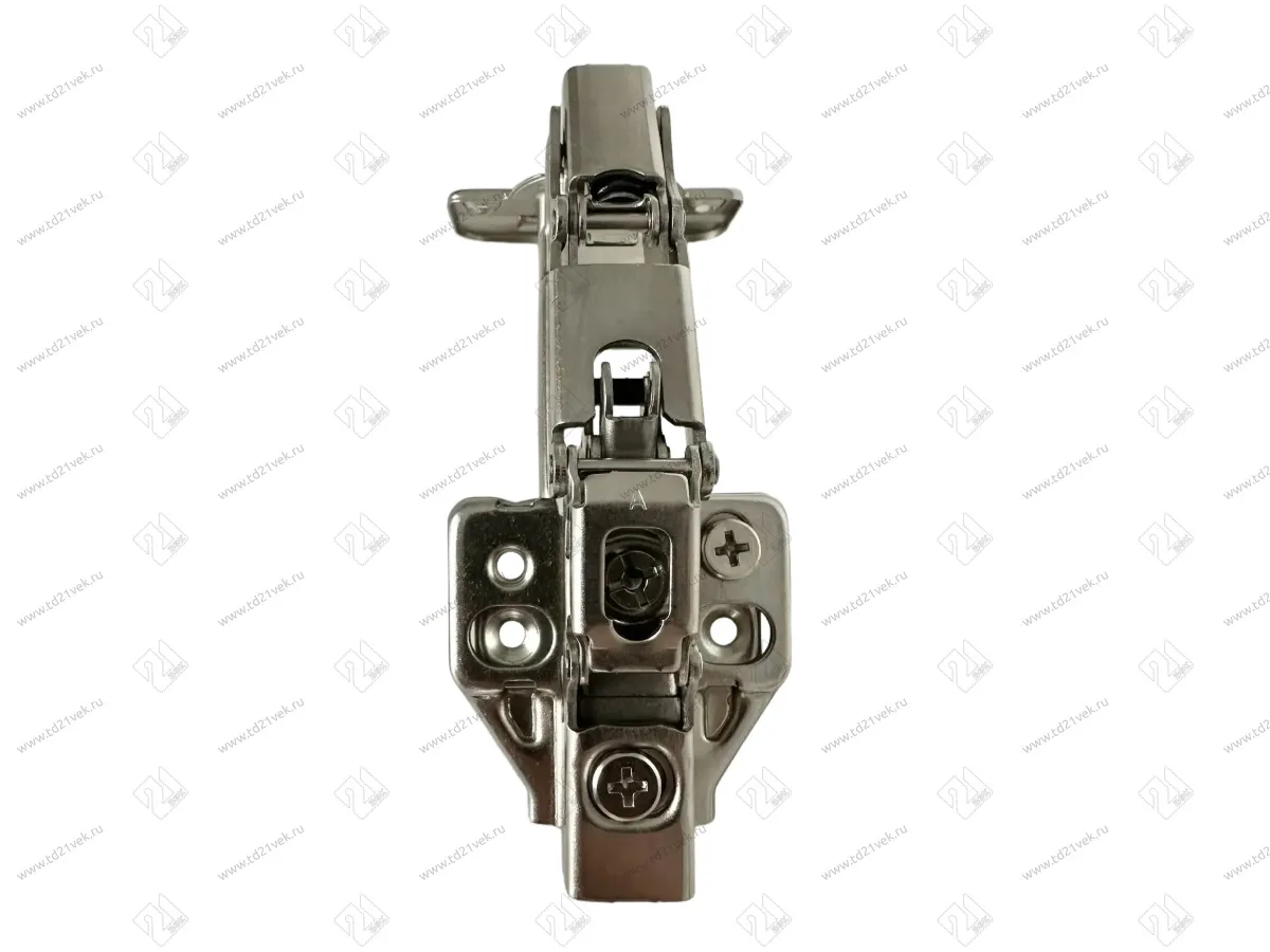 Петля угловая 165°, 48мм, планка Н=2, 3D, CLIP-ON, 4 самореза, с доводчиком, никель 2