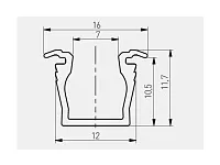 PA-GLAXMIC3M-AL алюминиевый профиль glax mikro врезной, (цена за 3 метра) <20> (ПОД ЗАКАЗ)