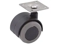 Опора колёсная на площадке N3 d=50мм, резиновый ход, серая <90/140>