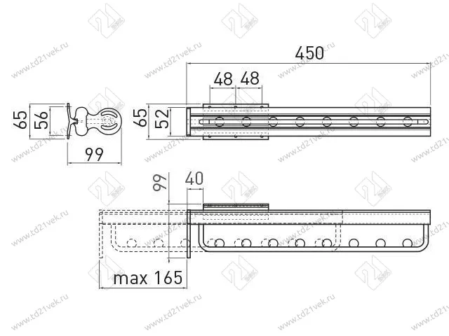 WW-WUBR00-01 Выдвижная вешалка для одежды GTV, 8 шариков хром <20> 2