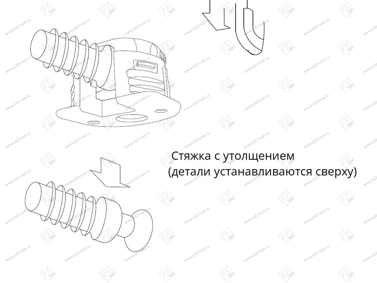 ACKRF016 Стяжка RAFFIX DUO d20*H12,5 мм с эксцентриком для плиты 16 мм, белая 8