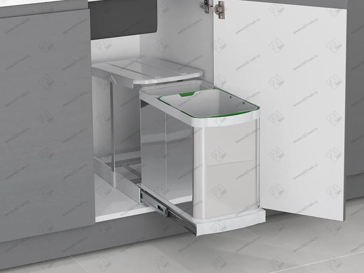 S-2395-G Мусорное ведро Starax 16+1л. шир. 400 (260x440x400) 1