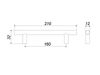 RR002BSG.5/160 Ручка-рейлинг 160 мм , сатиновое золото <20>