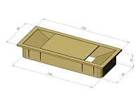Заглушка кабель-канала, 156х66х22мм, темно-серый