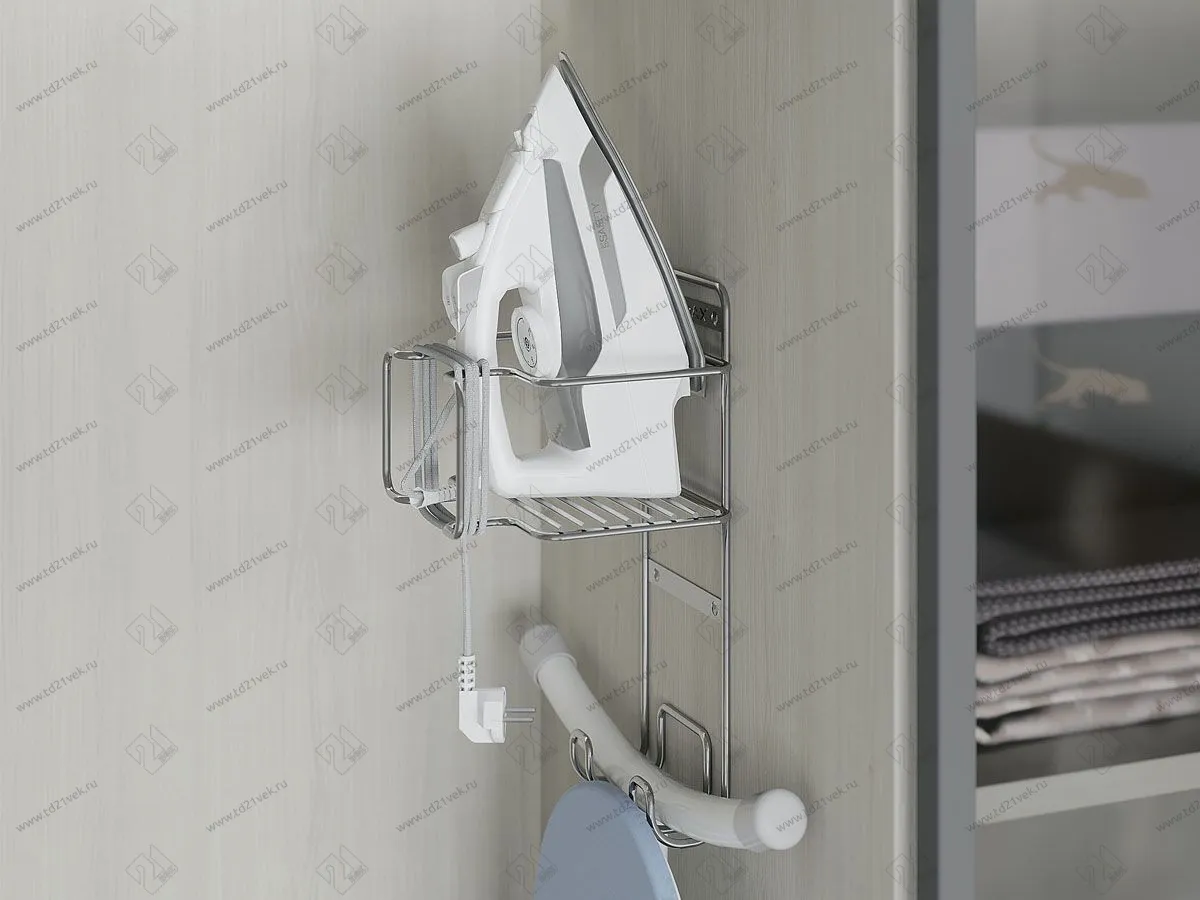 S-6619-C Держатель для гладильной доски и утюга, Starax, (200х200х380 мм), хром 1