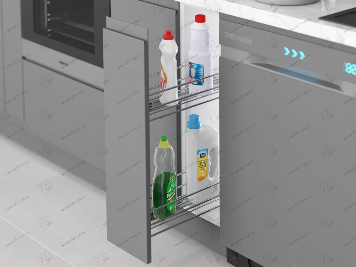 S-2426-C Бутылочница 200, Starax, 2-х ярусная, направляющие Blum Tandem, (151х475х495 мм), частичное выдвижение, левая 1