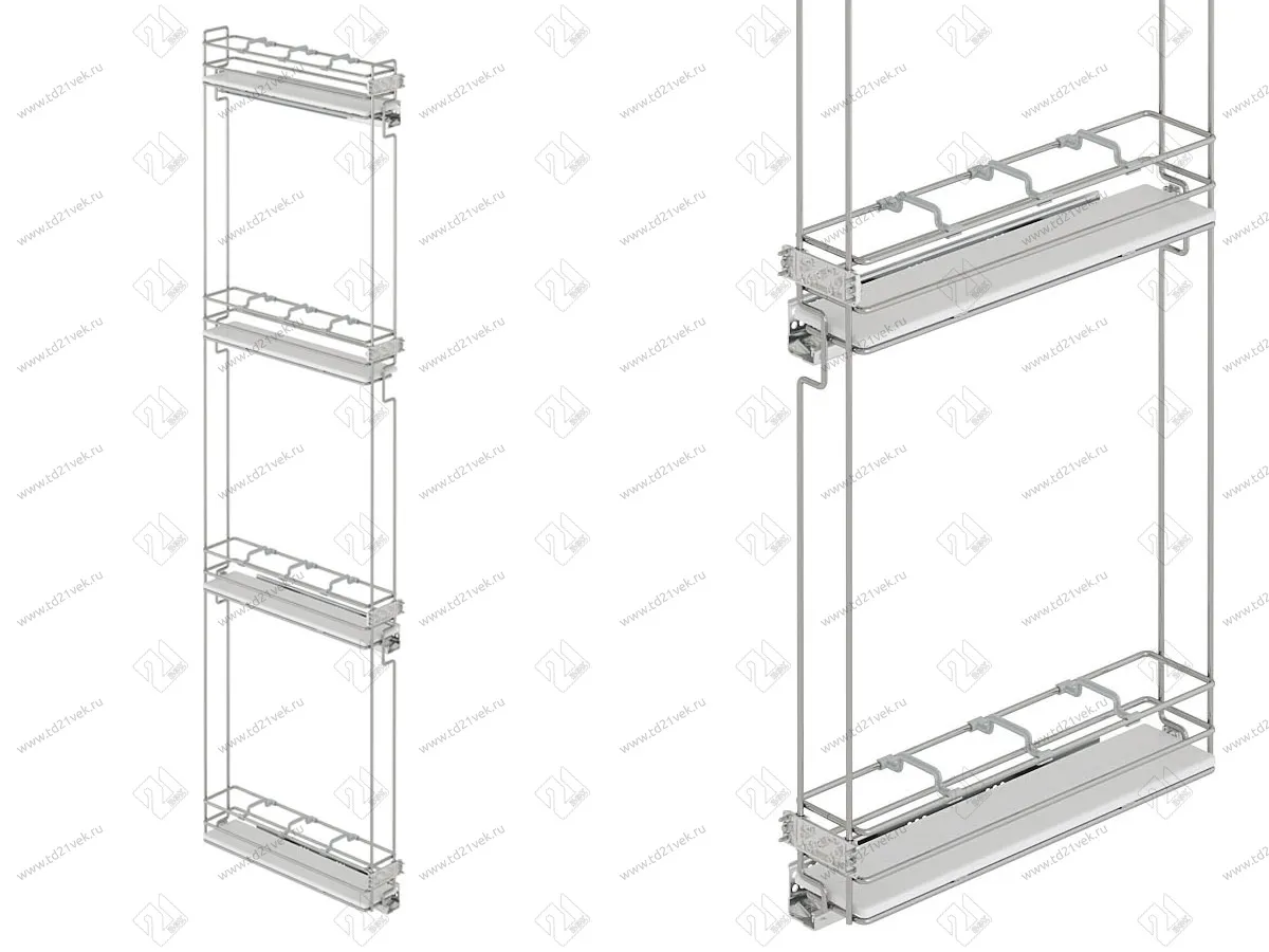 S-2918-C Выдвижная колонна в базу 150 мм, Starax, 4-х ярусная, (108х465х1650 мм), правая 2