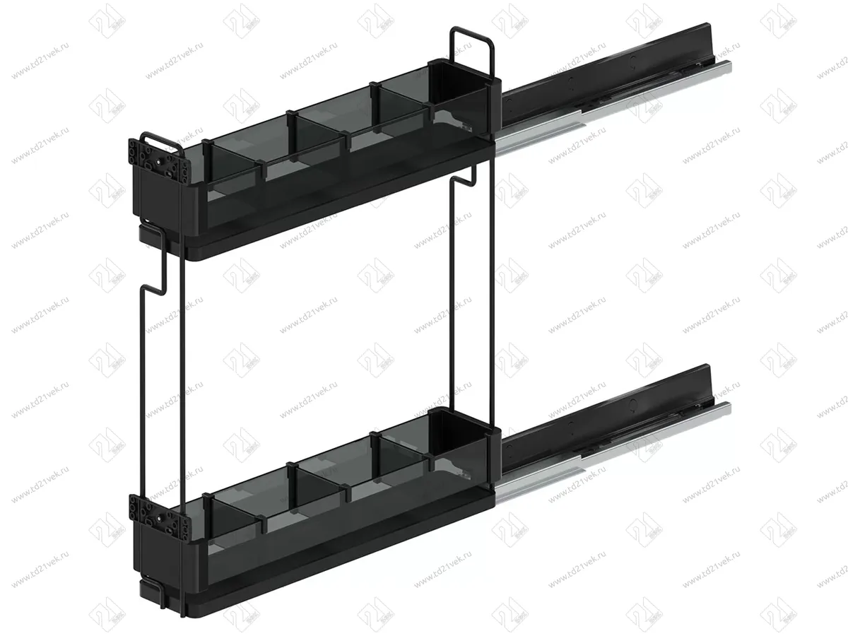 S-2662-P-A Бутылочница Starax Премиум шир. 150 (108х475х556) выдвижение левое, антрацит 2